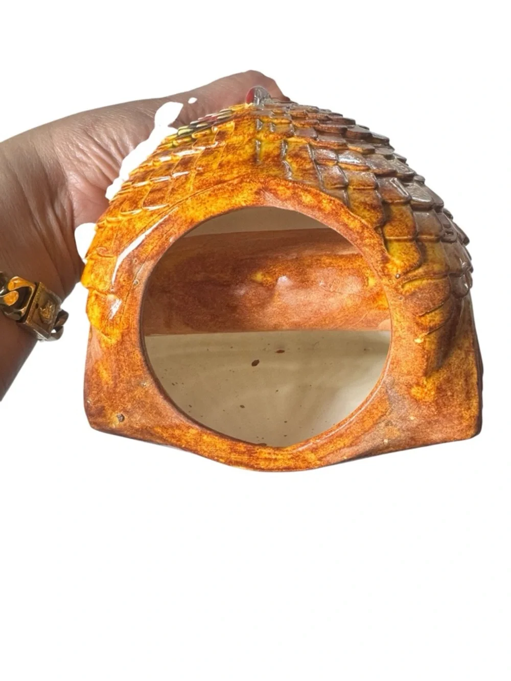 Ceramic Harvest Turkey Napkin Holder - Autumn Brown